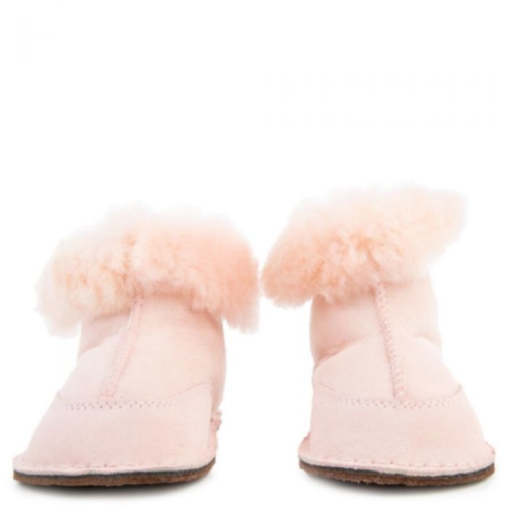 NEW UGG Baby Infant Boo Petal Pink Sheepskin Fur Lined Fold Over Cuff Mid Boot - Picture 7 of 7